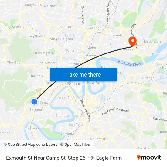 Exmouth St Near Camp St, Stop 26 to Eagle Farm map