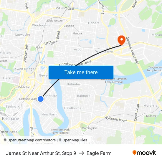 James St Near Arthur St, Stop 9 to Eagle Farm map