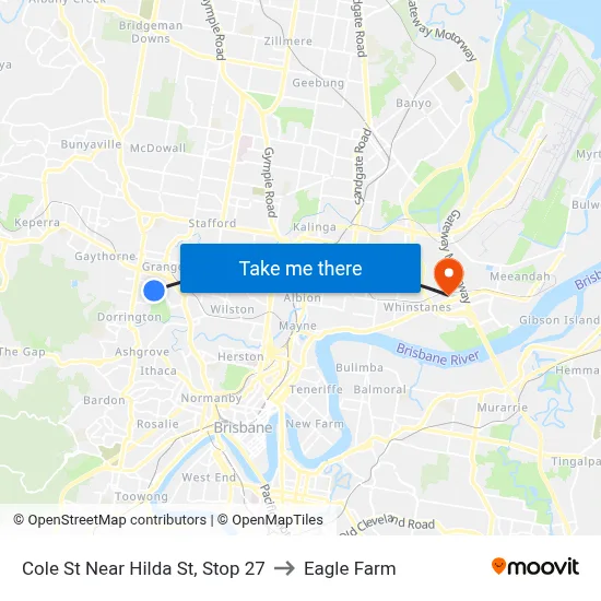 Cole St Near Hilda St, Stop 27 to Eagle Farm map