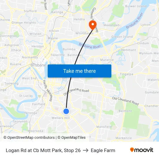 Logan Rd at Cb Mott Park, Stop 26 to Eagle Farm map
