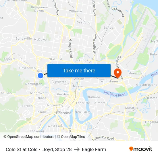Cole St at Cole - Lloyd, Stop 28 to Eagle Farm map