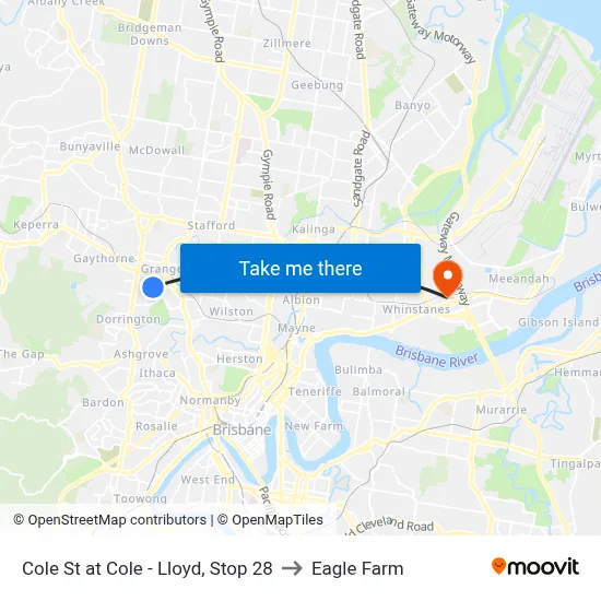 Cole St at Cole - Lloyd, Stop 28 to Eagle Farm map