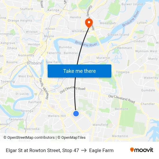 Elgar St at Rowton Street, Stop 47 to Eagle Farm map