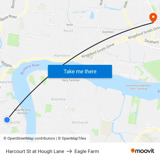 Harcourt St at Hough Lane to Eagle Farm map
