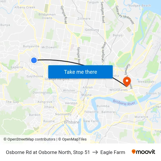 Osborne Rd at Osborne North, Stop 51 to Eagle Farm map