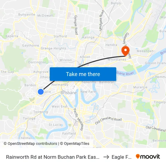Rainworth Rd at Norm Buchan Park East, Stop 12 to Eagle Farm map