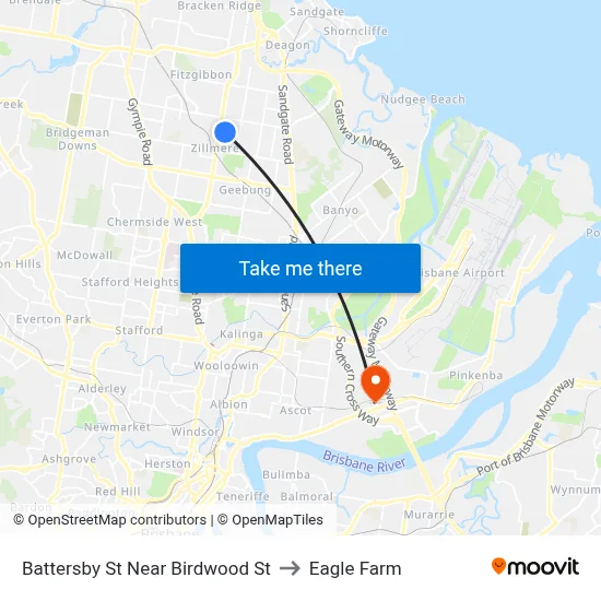 Battersby St Near Birdwood St to Eagle Farm map