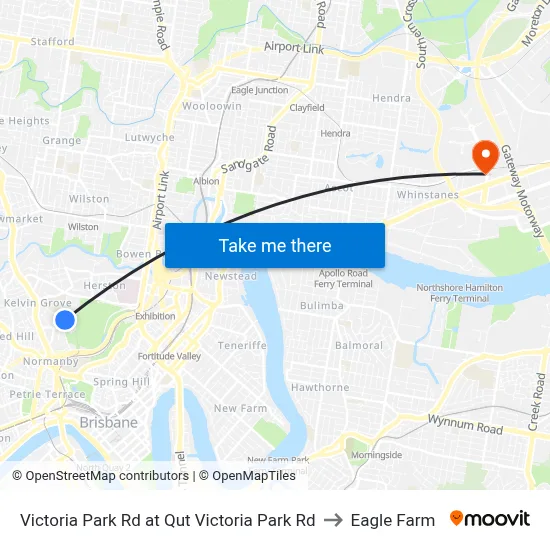Victoria Park Rd at Qut Victoria Park Rd to Eagle Farm map