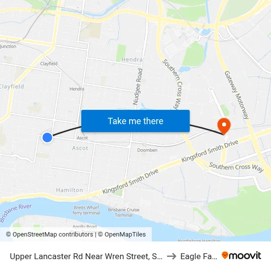 Upper Lancaster Rd Near Wren Street, Stop 25 to Eagle Farm map