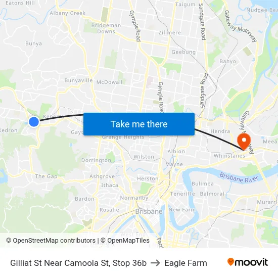 Gilliat St Near Camoola St, Stop 36b to Eagle Farm map
