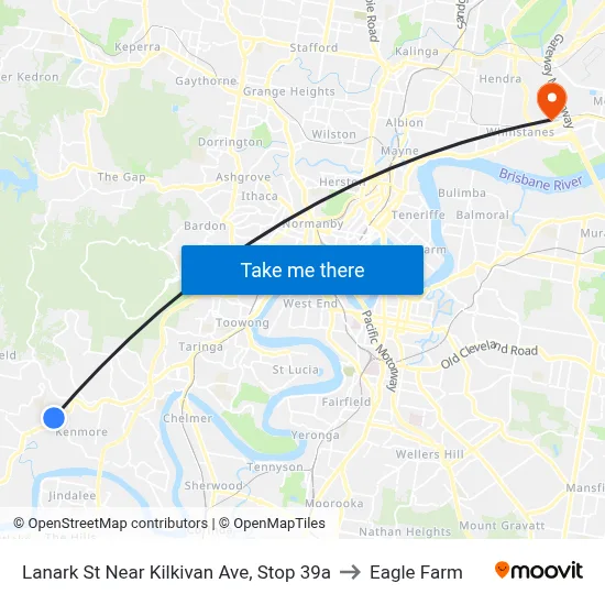 Lanark St Near Kilkivan Ave, Stop 39a to Eagle Farm map