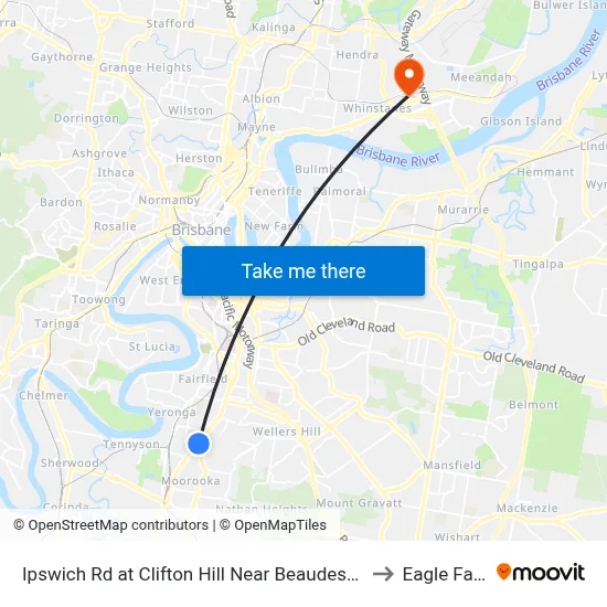 Ipswich Rd at Clifton Hill Near Beaudesert Rd to Eagle Farm map