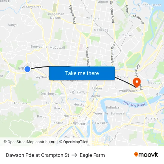 Dawson Pde at Crampton St to Eagle Farm map