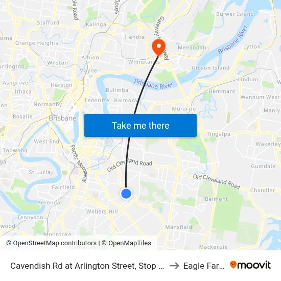 Cavendish Rd at Arlington Street, Stop 37 to Eagle Farm map