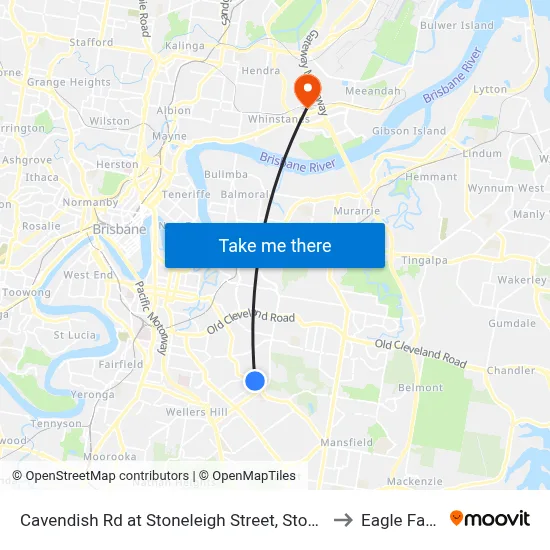 Cavendish Rd at Stoneleigh Street, Stop 38 to Eagle Farm map