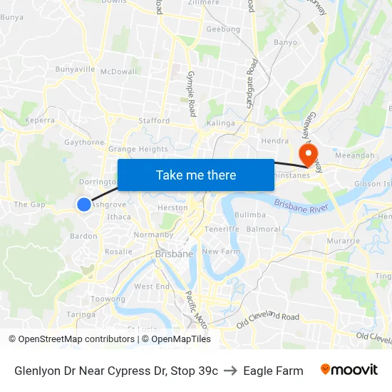 Glenlyon Dr Near Cypress Dr, Stop 39c to Eagle Farm map