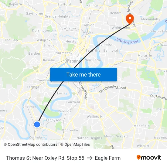 Thomas St Near Oxley Rd, Stop 55 to Eagle Farm map