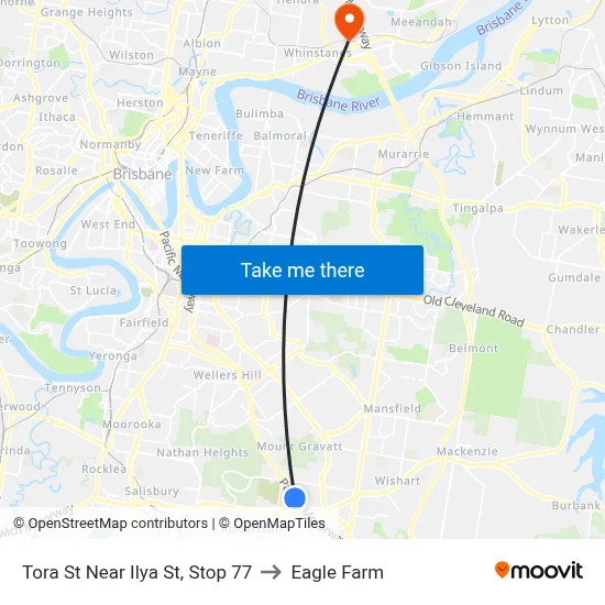 Tora St Near Ilya St, Stop 77 to Eagle Farm map