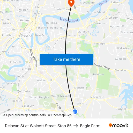 Delavan St at Wolcott Street, Stop 86 to Eagle Farm map