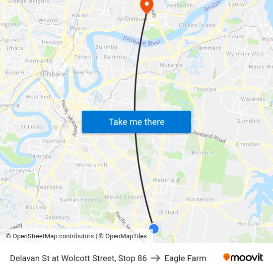Delavan St at Wolcott Street, Stop 86 to Eagle Farm map
