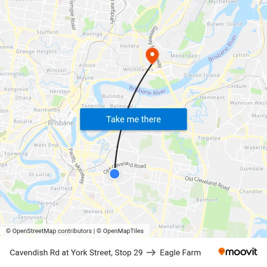 Cavendish Rd at York Street, Stop 29 to Eagle Farm map
