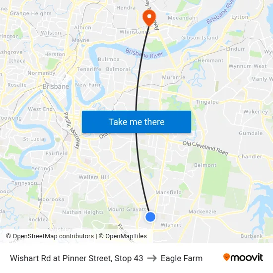 Wishart Rd at Pinner Street, Stop 43 to Eagle Farm map