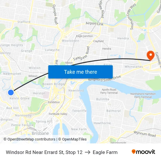 Windsor Rd Near Errard St, Stop 12 to Eagle Farm map