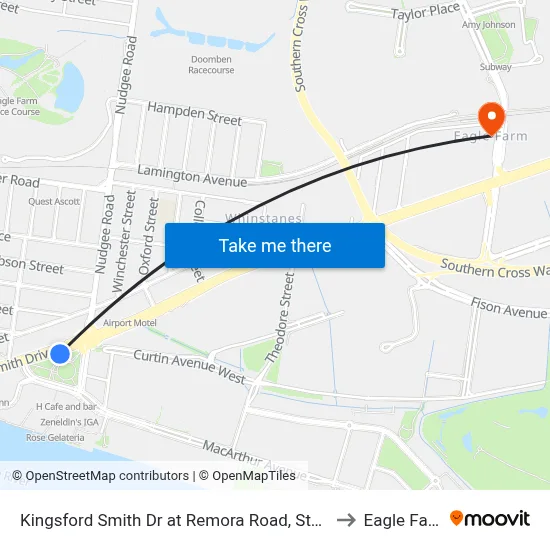 Kingsford Smith Dr at Remora Road, Stop 29 to Eagle Farm map