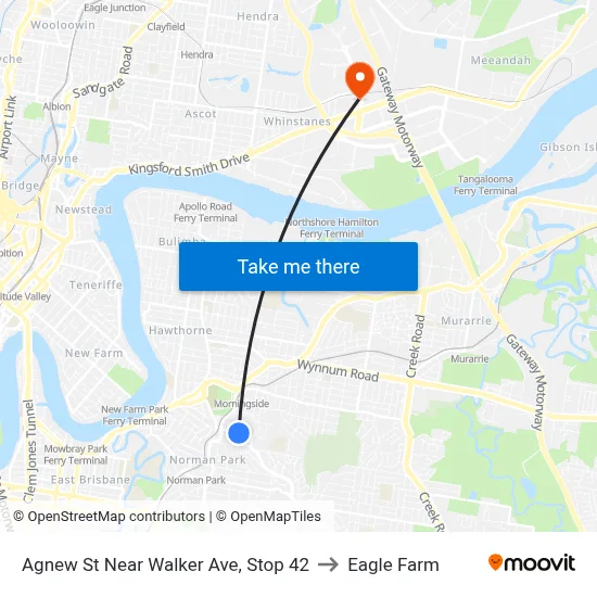 Agnew St Near Walker Ave, Stop 42 to Eagle Farm map