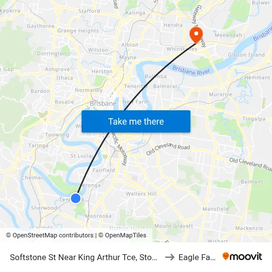 Softstone St Near King Arthur Tce, Stop 38 to Eagle Farm map