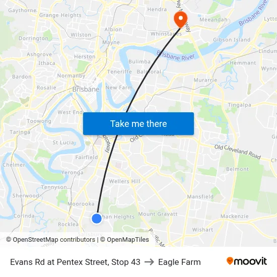 Evans Rd at Pentex Street, Stop 43 to Eagle Farm map