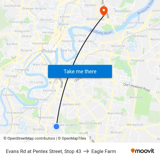 Evans Rd at Pentex Street, Stop 43 to Eagle Farm map