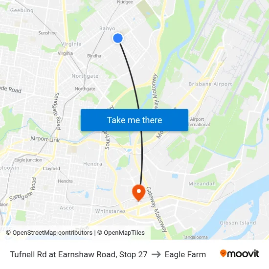 Tufnell Rd at Earnshaw Road, Stop 27 to Eagle Farm map