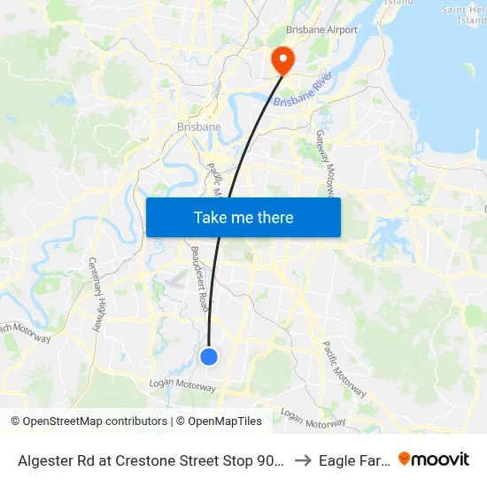Algester Rd at Crestone Street Stop 90/89 to Eagle Farm map