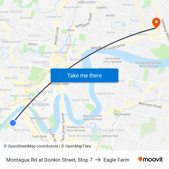 Montague Rd at Donkin Street, Stop 7 to Eagle Farm map