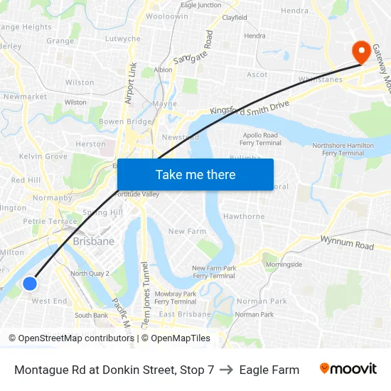 Montague Rd at Donkin Street, Stop 7 to Eagle Farm map