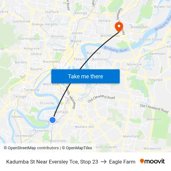 Kadumba St Near Eversley Tce, Stop 23 to Eagle Farm map