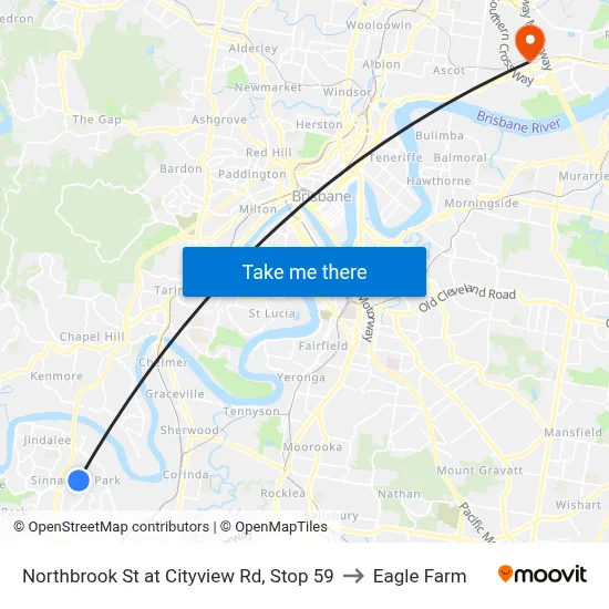 Northbrook St at Cityview Rd, Stop 59 to Eagle Farm map