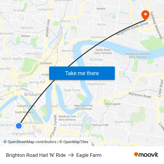Brighton Road Hail 'N' Ride to Eagle Farm map