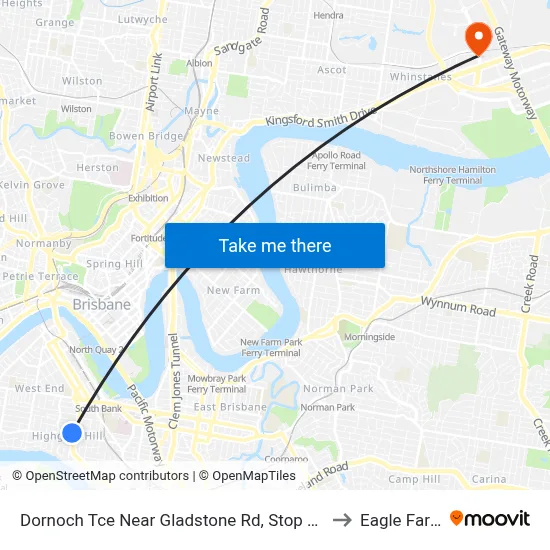 Dornoch Tce Near Gladstone Rd, Stop 21a to Eagle Farm map