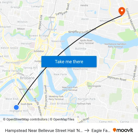 Hampstead Near Bellevue Street Hail 'N' Ride to Eagle Farm map