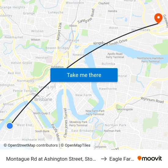 Montague Rd at Ashington Street, Stop 9 to Eagle Farm map