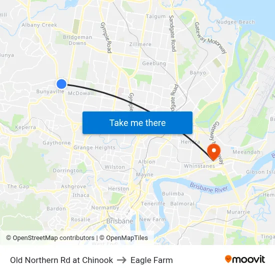 Old Northern Rd at Chinook to Eagle Farm map
