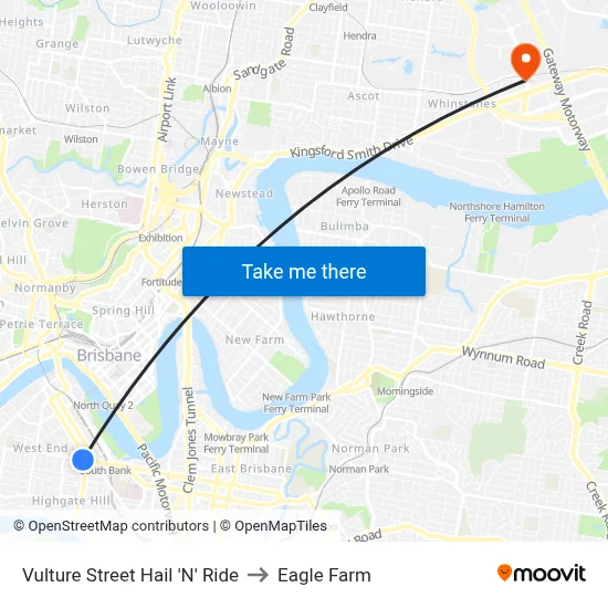 Vulture Street Hail 'N' Ride to Eagle Farm map