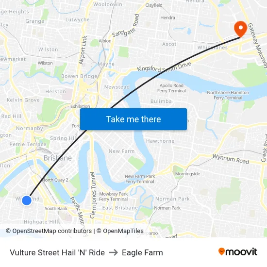 Vulture Street Hail 'N' Ride to Eagle Farm map