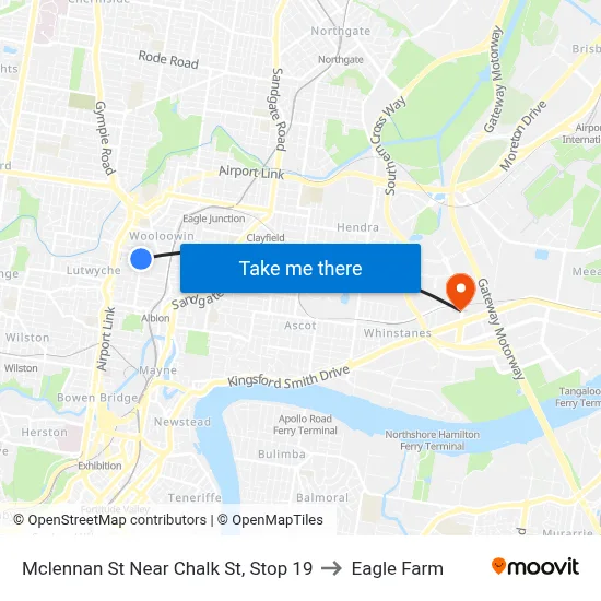 Mclennan St Near Chalk St, Stop 19 to Eagle Farm map