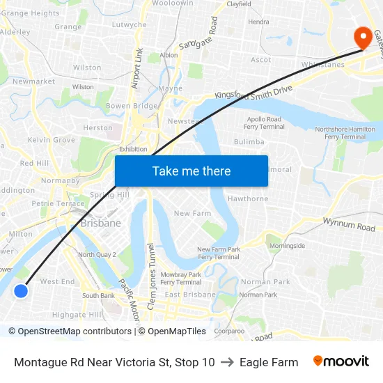 Montague Rd Near Victoria St, Stop 10 to Eagle Farm map