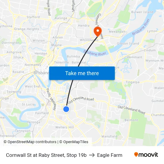 Cornwall St at Raby Street, Stop 19b to Eagle Farm map