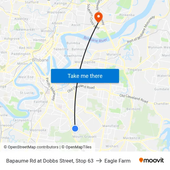 Bapaume Rd at Dobbs Street, Stop 63 to Eagle Farm map