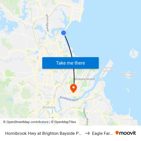 Hornibrook Hwy at Brighton Bayside Park to Eagle Farm map